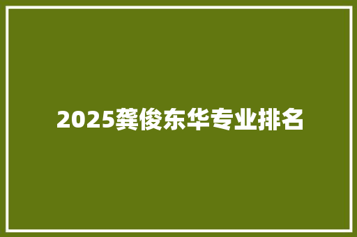 2025龚俊东华专业排名