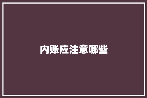 内账应注意哪些