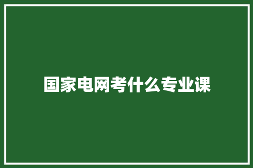 国家电网考什么专业课