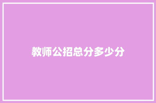 教师公招总分多少分