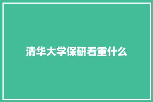 清华大学保研看重什么 科技报告范文
