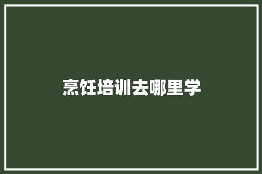 烹饪培训去哪里学 创作范文