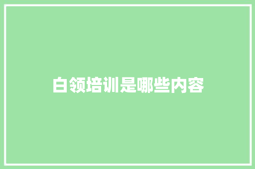 白领培训是哪些内容 科技报告范文