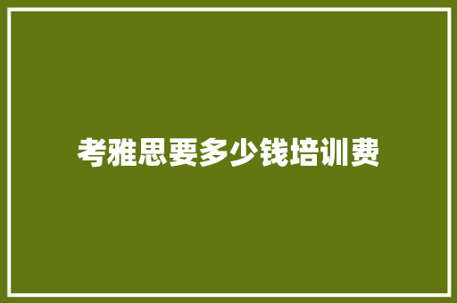 考雅思要多少钱培训费 创作范文