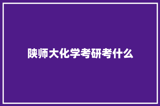 陕师大化学考研考什么 演讲稿范文
