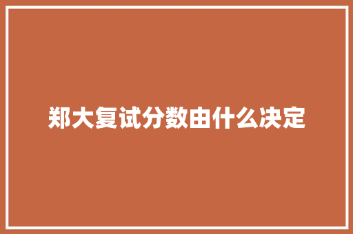 郑大复试分数由什么决定 项目管理范文