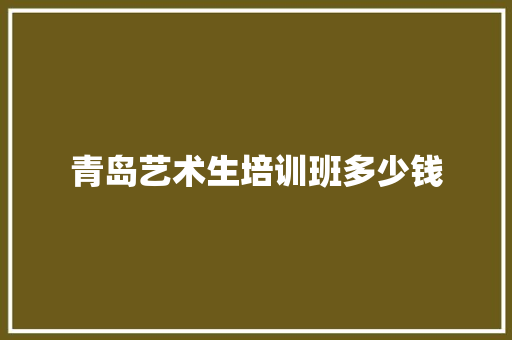 青岛艺术生培训班多少钱