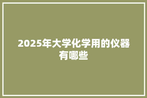 2025年大学化学用的仪器有哪些