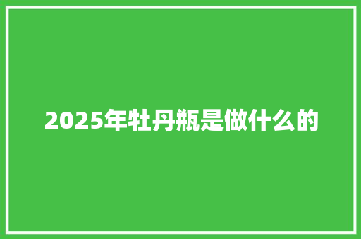 2025年牡丹瓶是做什么的