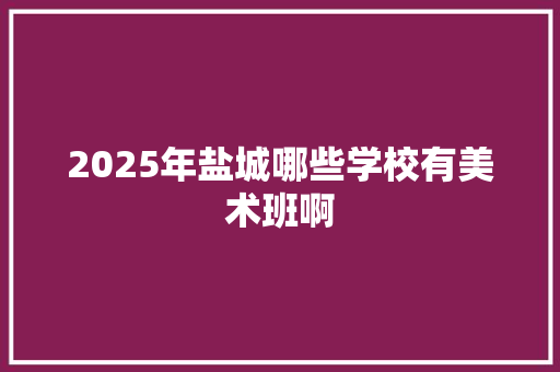 2025年盐城哪些学校有美术班啊