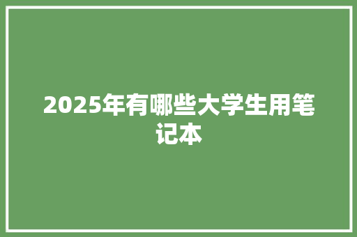 2025年有哪些大学生用笔记本