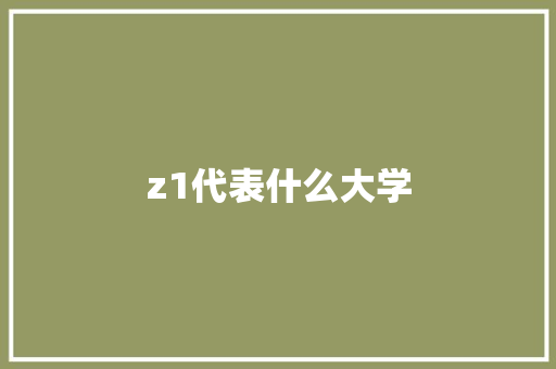z1代表什么大学