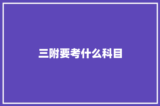 三附要考什么科目
