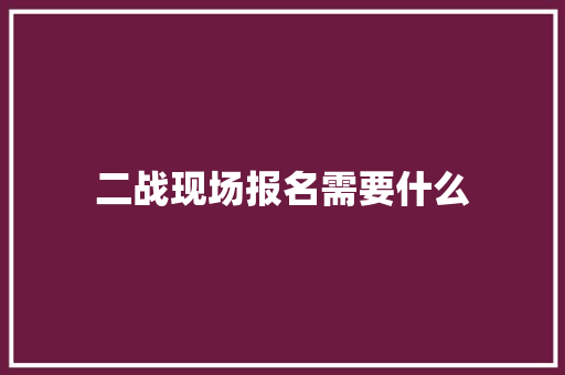 二战现场报名需要什么
