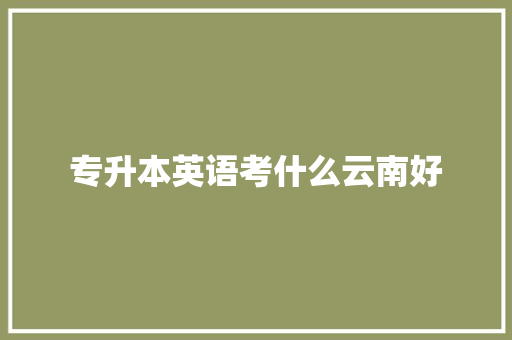 专升本英语考什么云南好