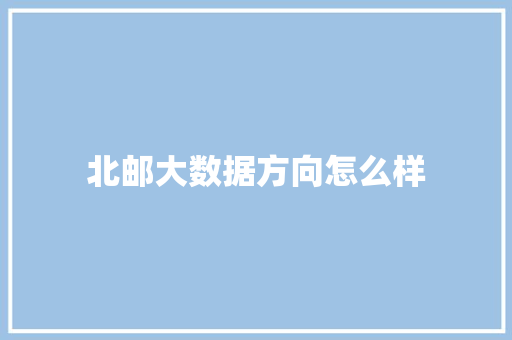 北邮大数据方向怎么样