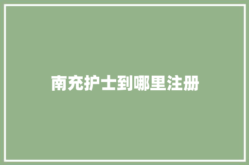 南充护士到哪里注册 财务报告范文