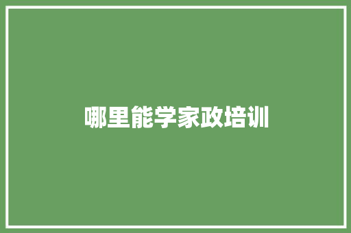 哪里能学家政培训