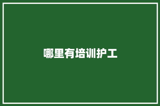 哪里有培训护工