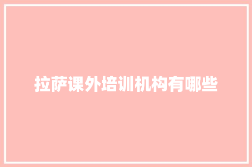 拉萨课外培训机构有哪些
