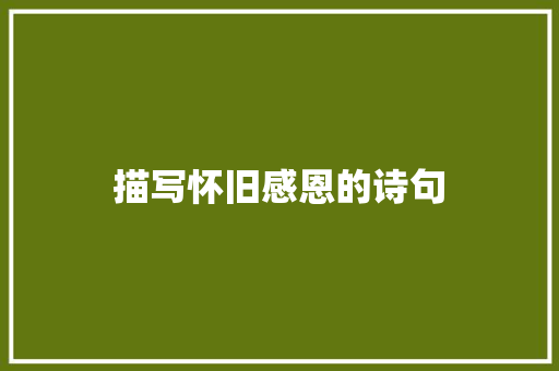 描写怀旧感恩的诗句