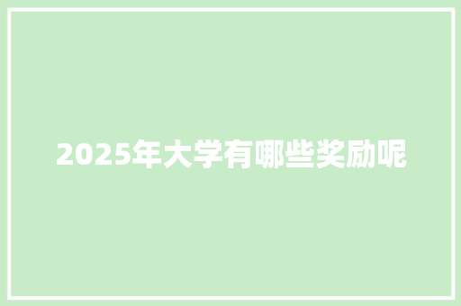 2025年大学有哪些奖励呢