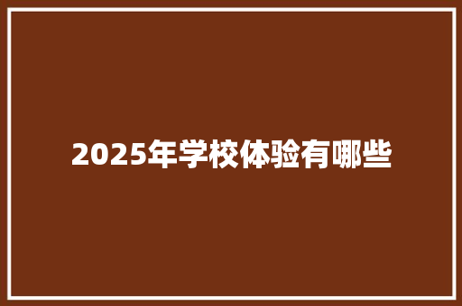 2025年学校体验有哪些
