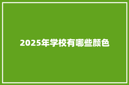 2025年学校有哪些颜色