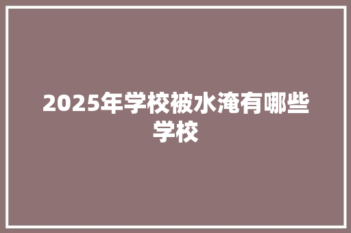 2025年学校被水淹有哪些学校