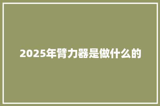 2025年臂力器是做什么的