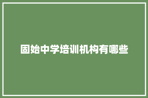固始中学培训机构有哪些 财务报告范文