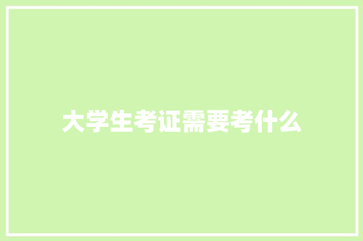 大学生考证需要考什么 科技报告范文