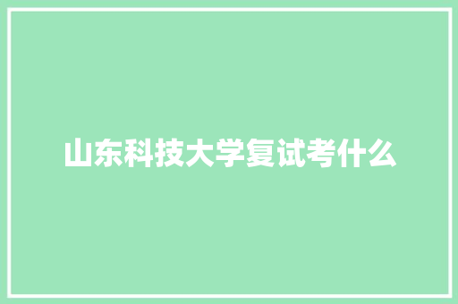 山东科技大学复试考什么