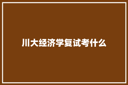 川大经济学复试考什么