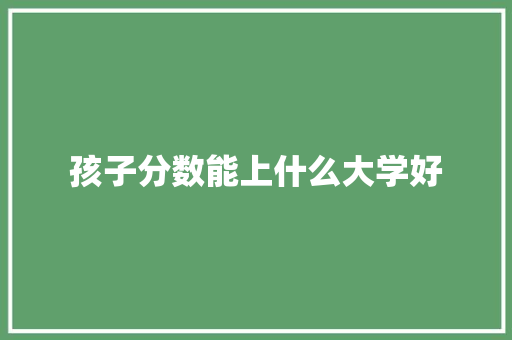 孩子分数能上什么大学好