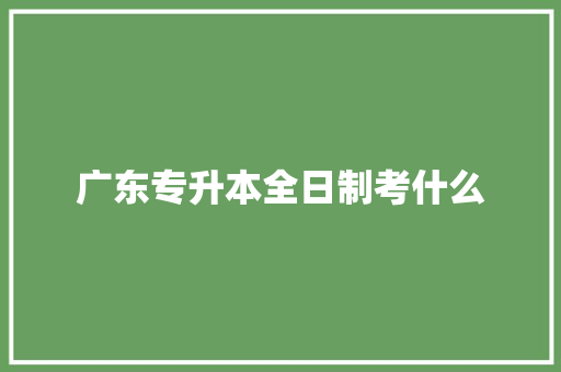 广东专升本全日制考什么